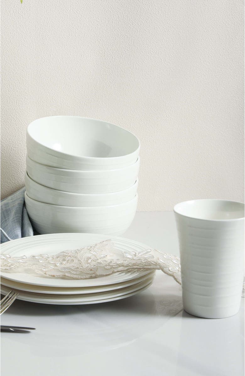 Stone Lain Eleanor Bone China 16-Piec Dinnerware Set, Alternate, color, White
