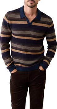 Marine Layer Liam Johnny Collar Long Sleeve Sweater Polo