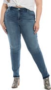 SLINK Jeans High Waist Release Hem Boyfriend Jeans