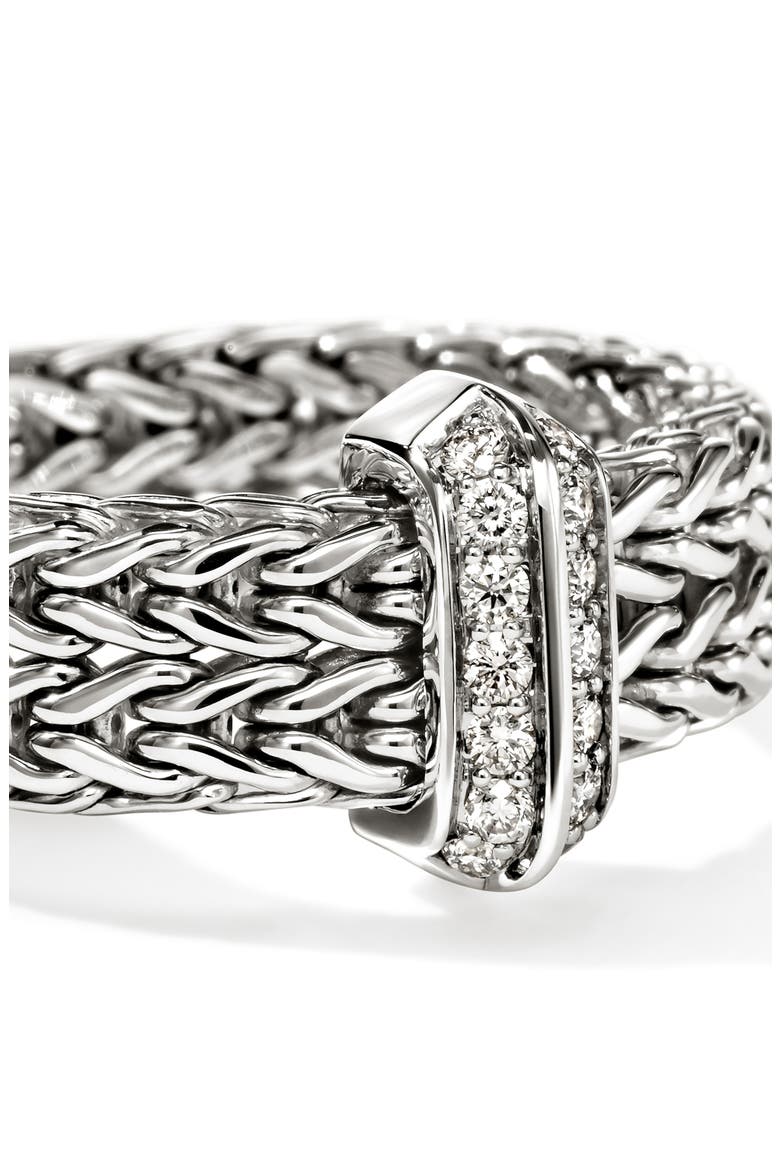Icon Pavé Diamond Ring, Alternate, color, SILVER
