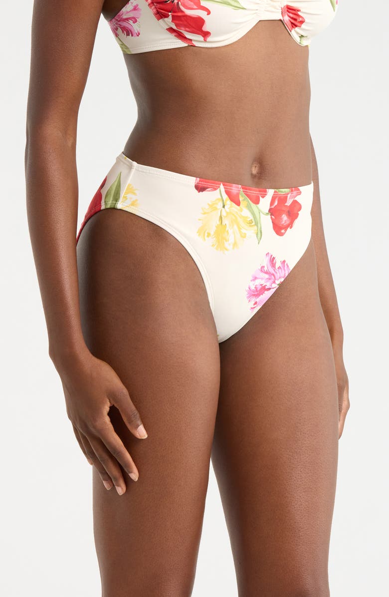 Hutch High Waist Bikini Bottoms, Alternate, color, Watercolor Rococo Bouquet Ivory/Multi
