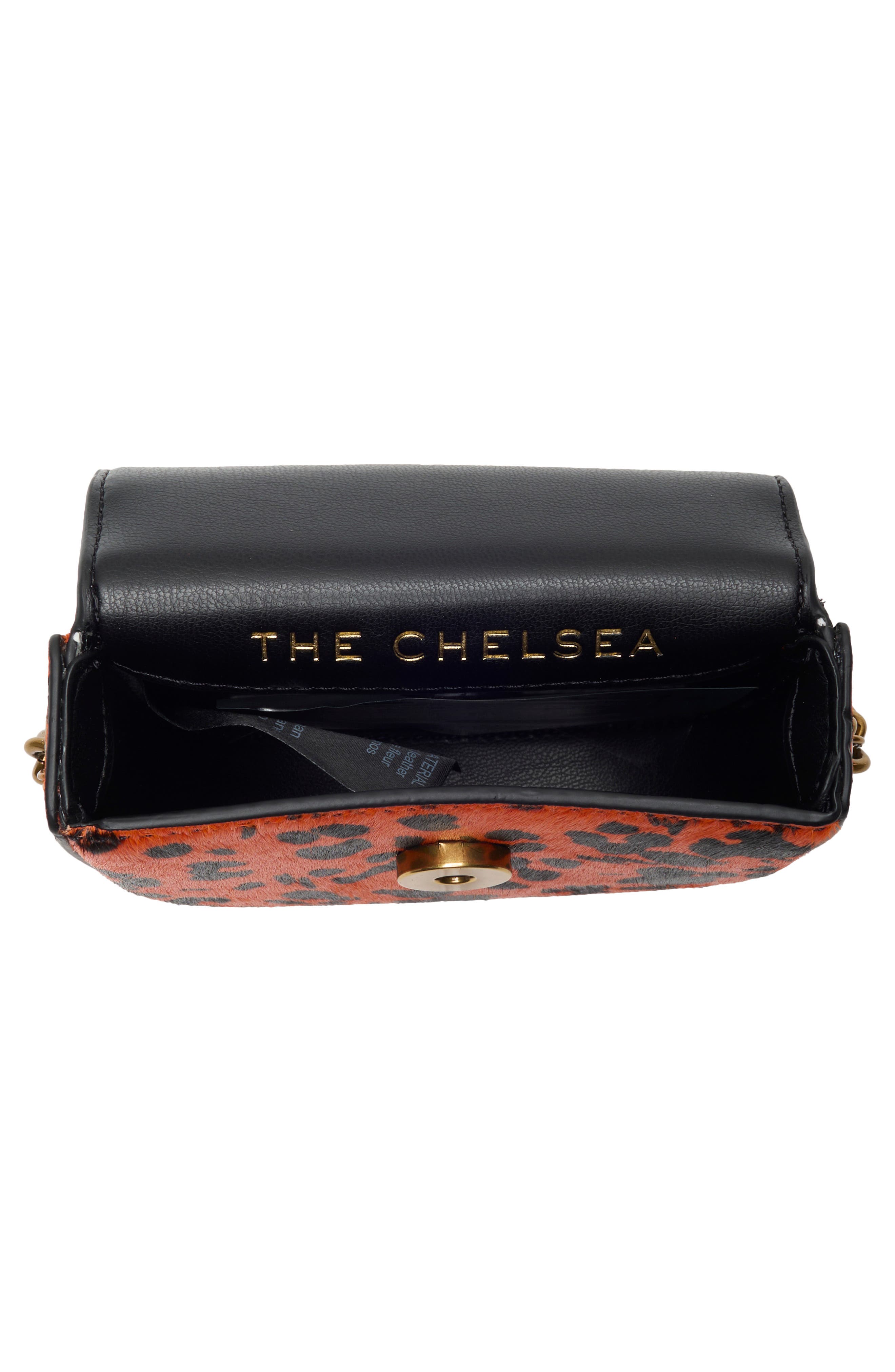Kurt Geiger London Micro Chelsea Genuine Calf Hair Saddle Crossbody Bag, Alternate, color, Orange