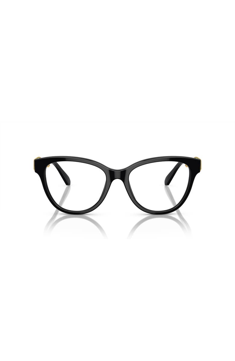 Swarovski 52mm Round optical glasses, Alternate, color, Black