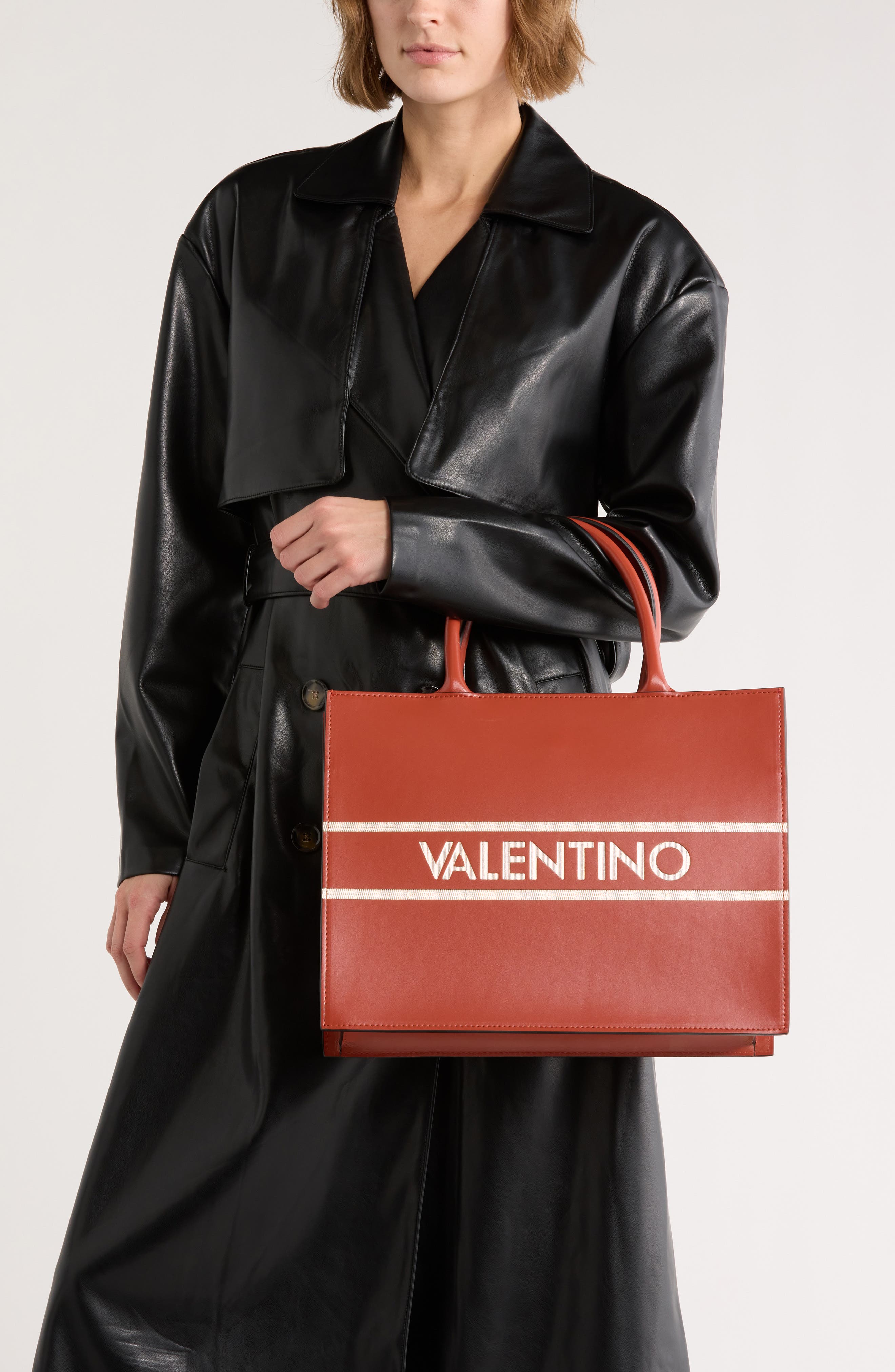 VALENTINO BY MARIO VALENTINO Victoria Gold Leather Tote Bag, Alternate, color, 