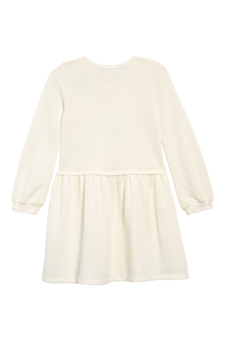 Pompom Sweatshirt Dress, Alternate, color, IVORY EGRET