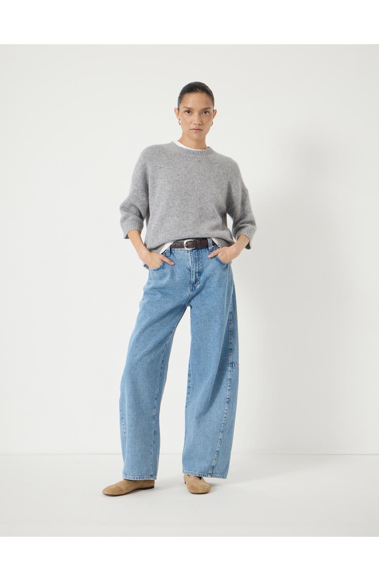 Hush Cherrie Chunky 100% Cashmere Tee, Alternate, color, Mid Grey Marl