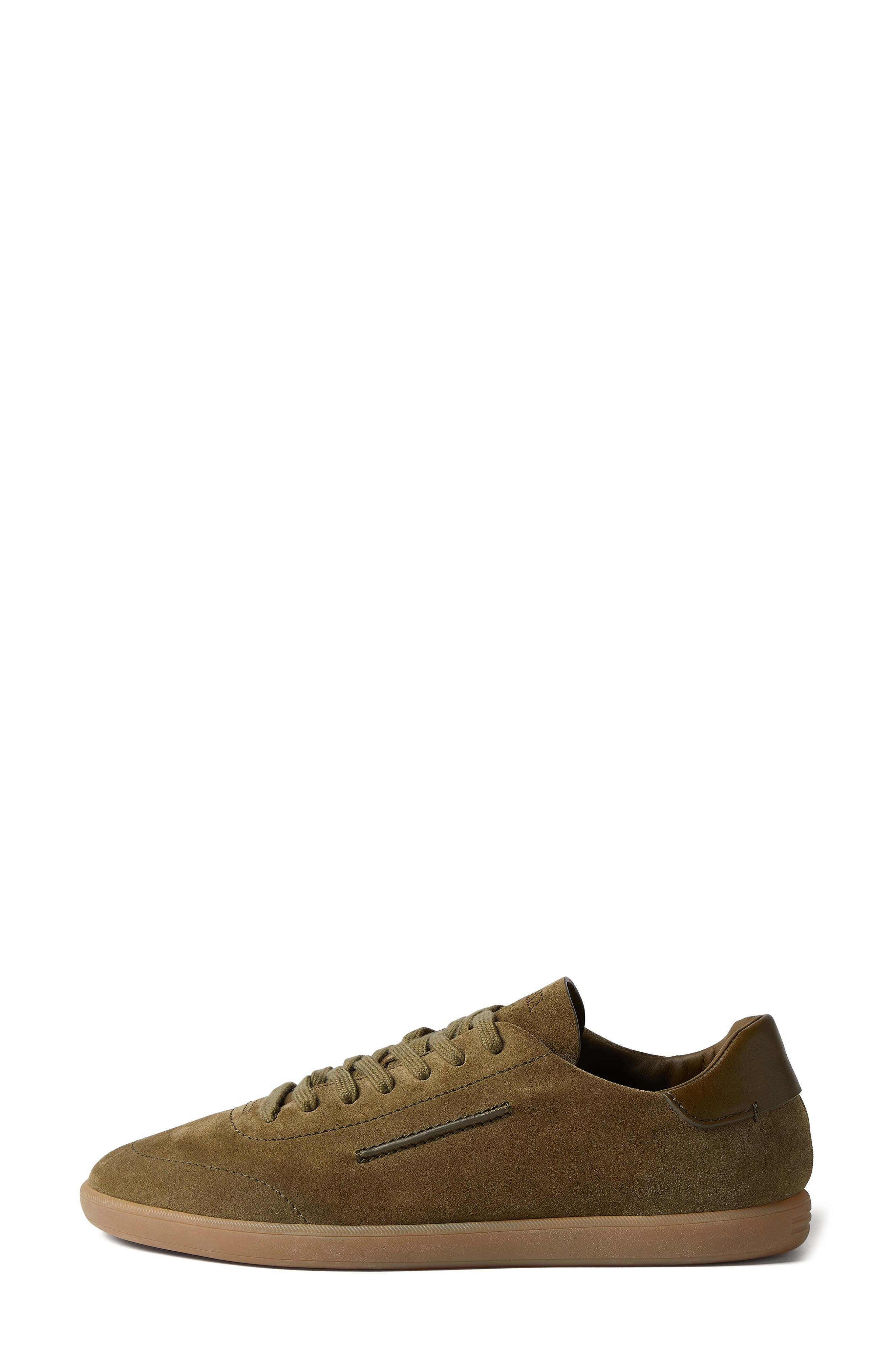 ZEGNA Olive Green 232 Suede Low Top Sneaker, Alternate, color, Felce