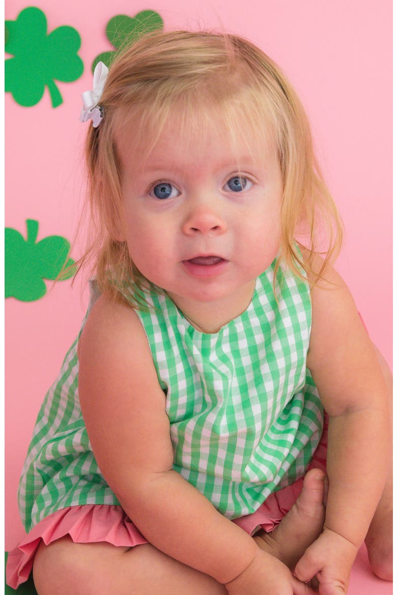 Kids' Gingham Ruffle Swing Tank & Bloomers Set, Alternate, color, GREEN