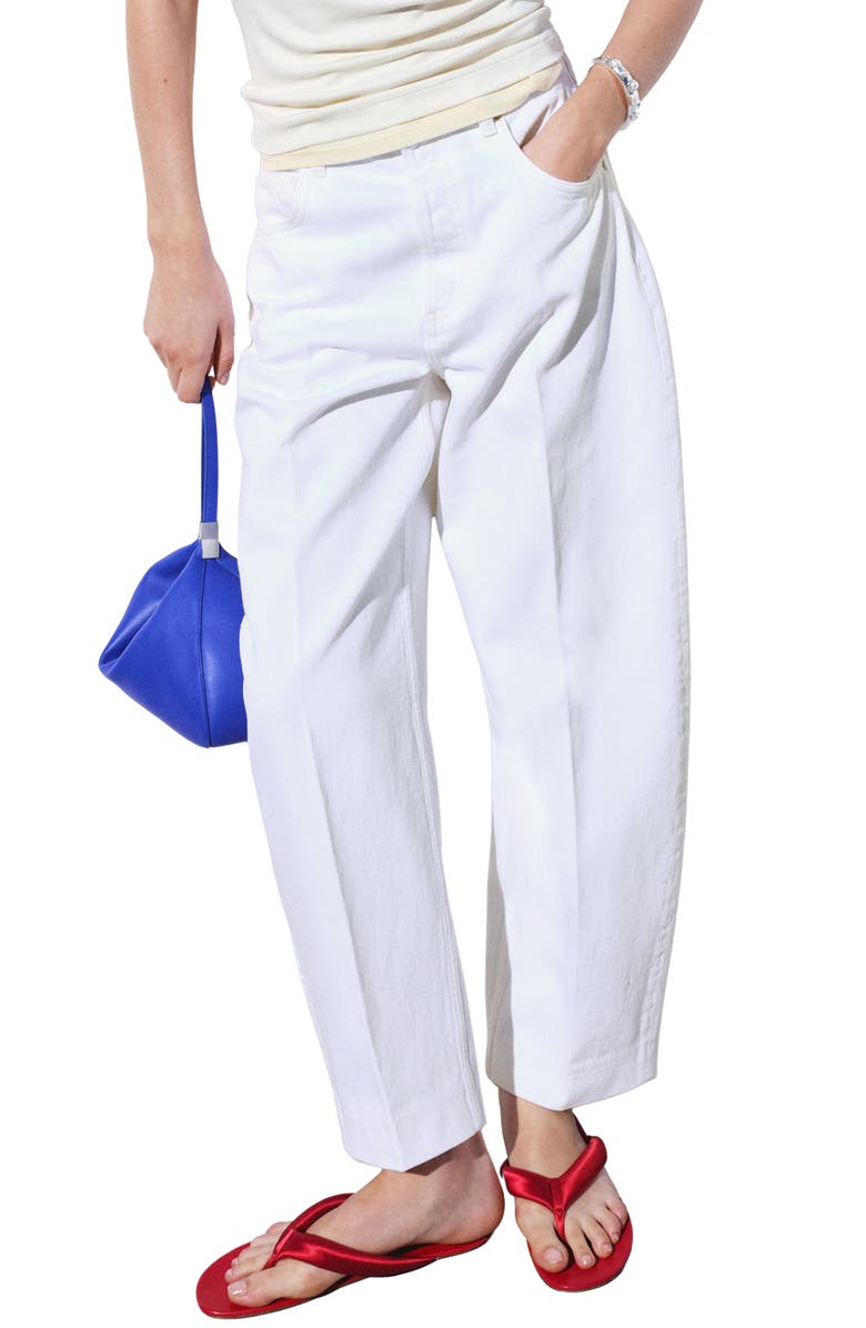 MANGO High Waist Balloon Jeans, Main, color, Off White