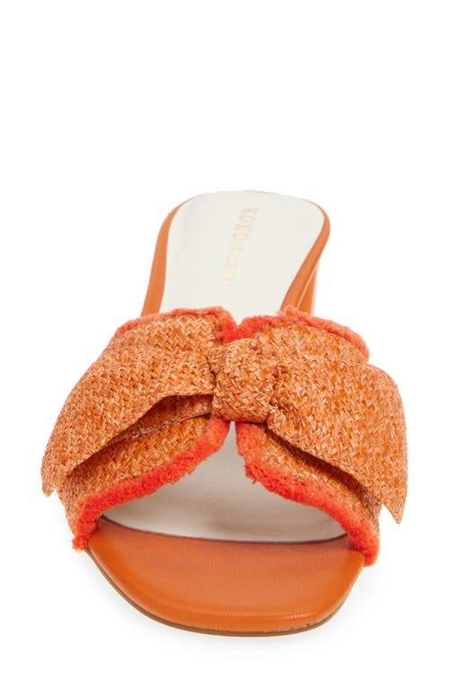 Koko + Palenki Samantha Raffia Slide Sandal In Carrot Raffia