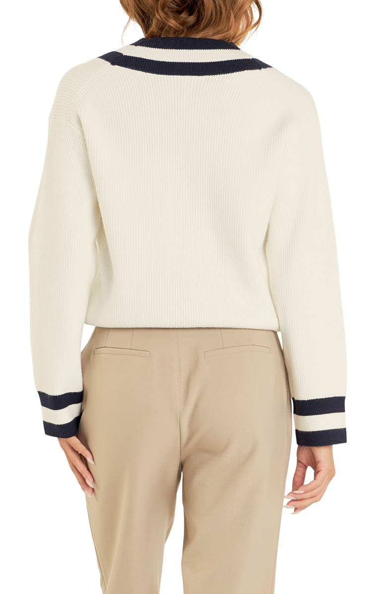 Grey Lab Stripe Relaxed Fit Sweater, Alternate, color, 