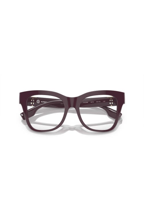 Burberry 52mm Square Optical Glasses In Burgundy