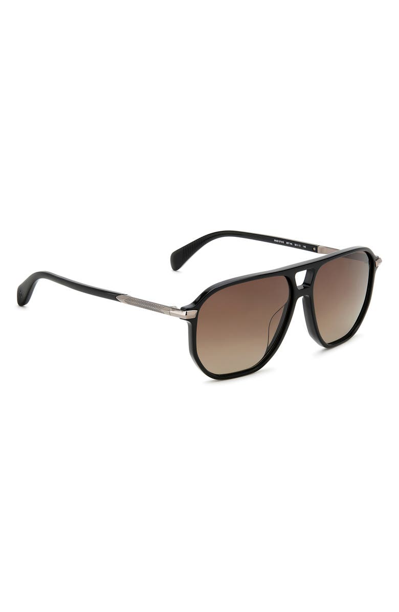 rag & bone 58mm Rectangular Sunglasses, Alternate, color, 