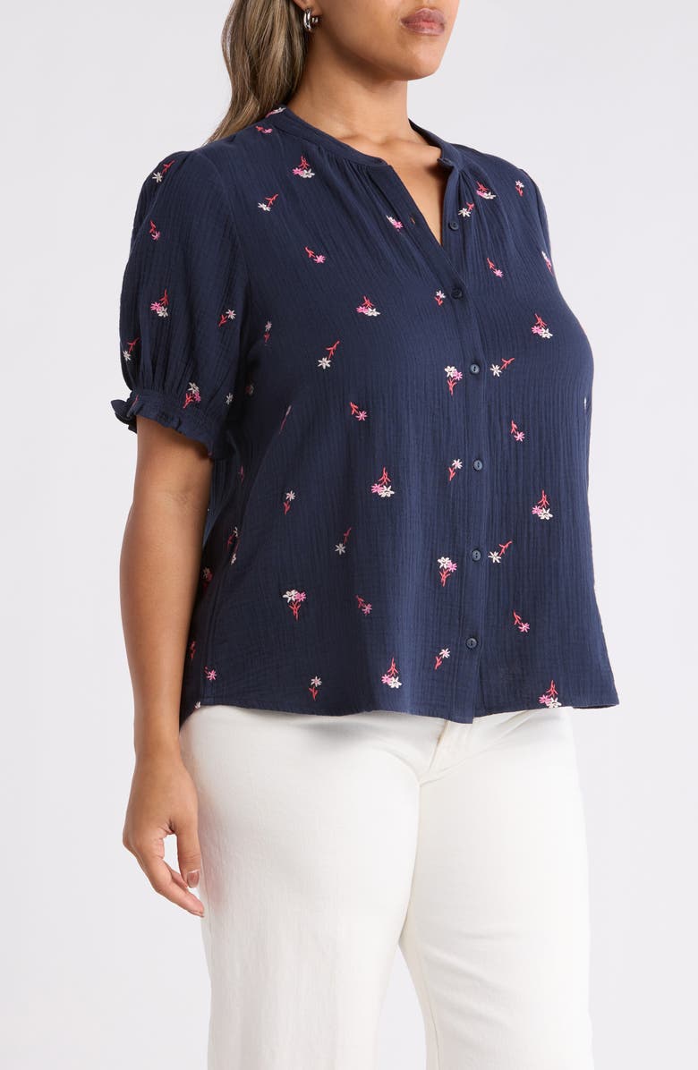 Caslon<sup>®</sup> Embroidered Popover Top, Alternate, color, 