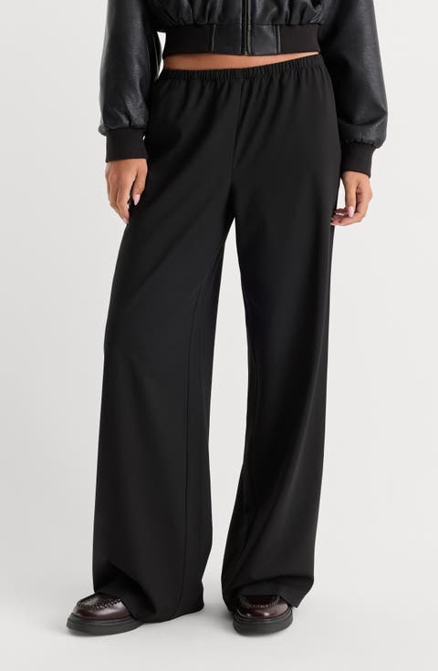 The Pull On Plaid Wide Leg Trousers