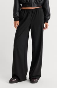 Good American The Pull On Plaid Wide Leg Trousers