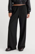 Good American The Pull On Plaid Wide Leg Trousers