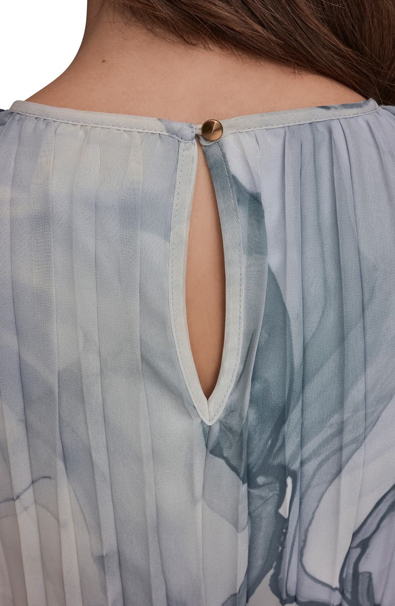 Donna Karan New York Print Pleated Midi Dress, Alternate, color, Dusk Mult