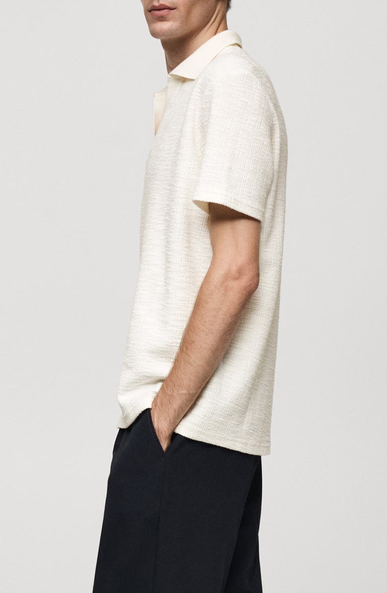 MANGO Textured Cotton Blend Polo, Alternate, color, 
