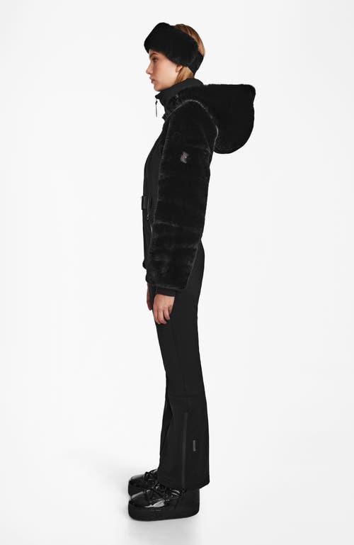 Rudsak One-piece Ski Suit With Faux Fur In Black