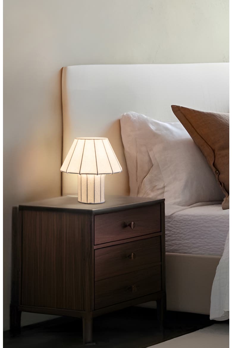 Celeste 12.6" LED Lightweight Table Lamp with Resin Fabric Shade, Bulb Included, Alternate, color, Off-White