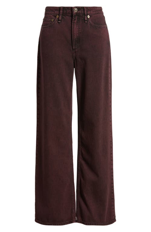 Rag & Bone Featherweight Logan Mid Rise Wide Leg Jeans In Burgundy