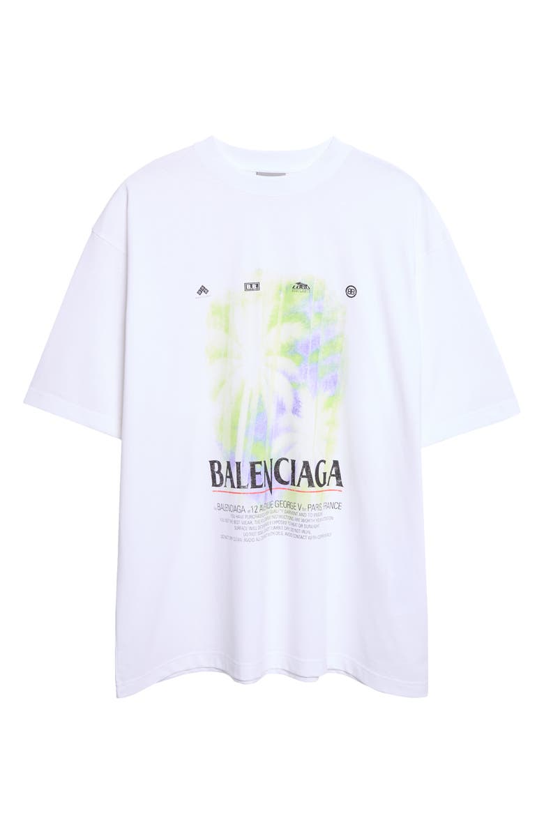 Balenciaga Medium Fit The Window Graphic T-Shirt, Main, color, 9000 White