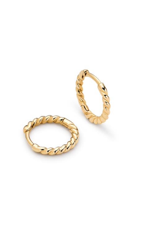 Solid Yellow Gold - Gold Slim Twist Hoops