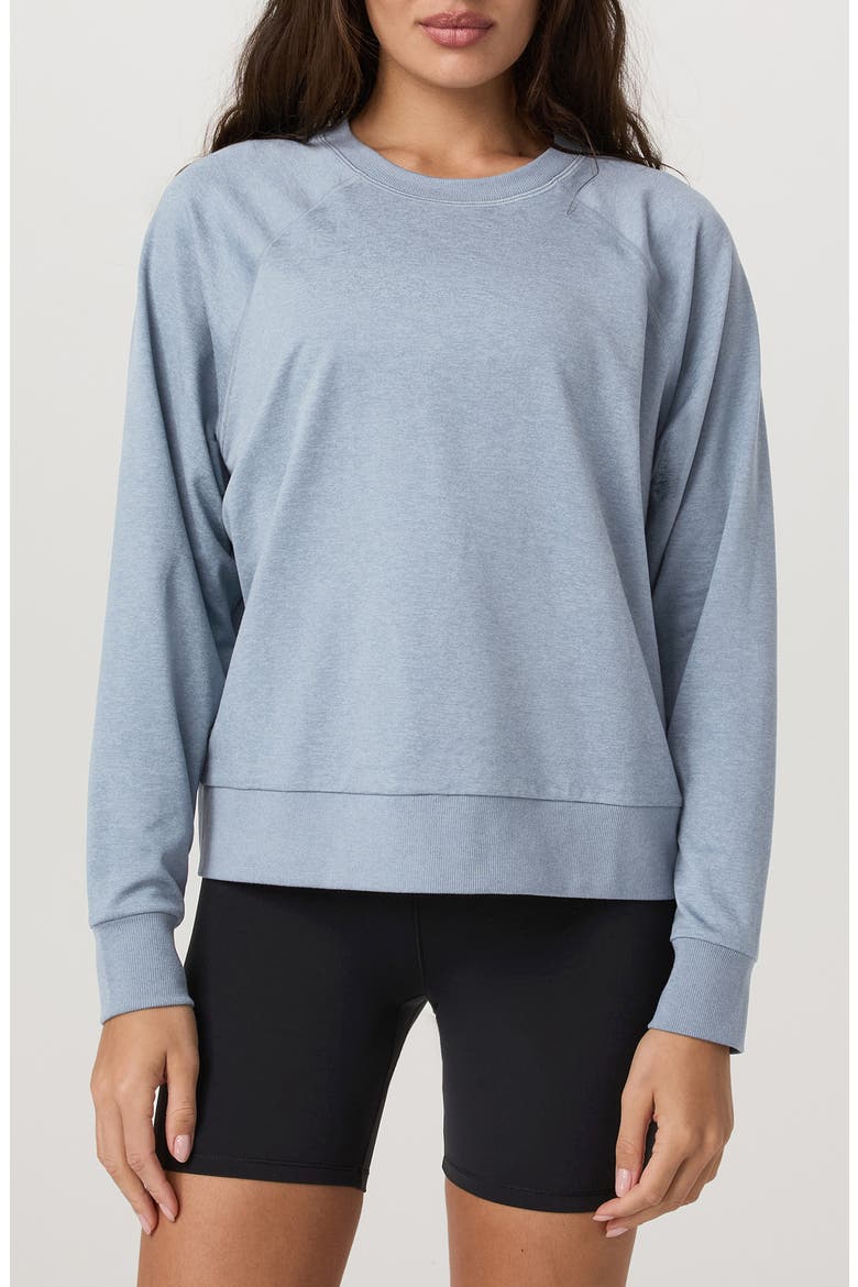 Long Sleeve Halo Crew Sweatshirt, Main, color, SEA GLASS HEATHER