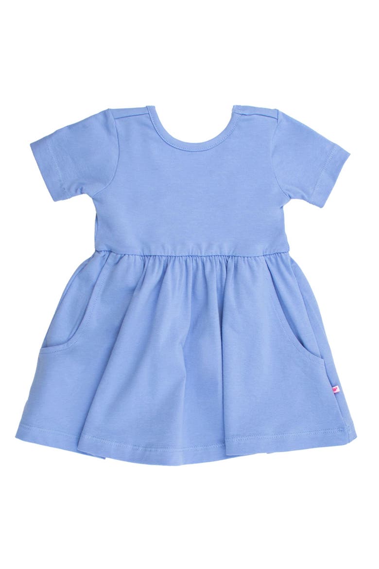 Knit Short Sleeve Twirl Dress, Main, color, Periwinkle Blue