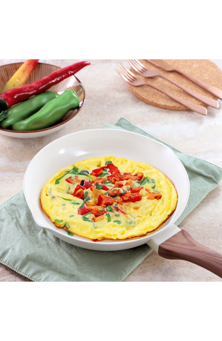 OSTER Amberg Choice 12 Inch Ceramic Nonstick Forged Aluminum Frying Pan, Alternate, color, White