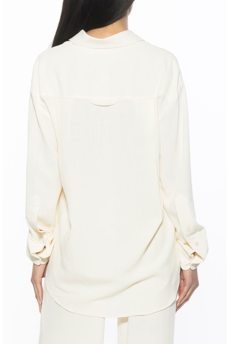 Amber Oversize Linen & Cotton Button-Up Shirt, Alternate, color, IVORY