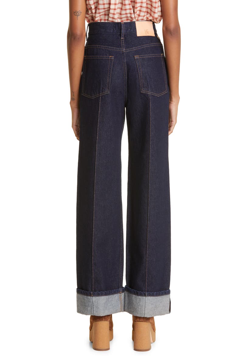 The Genevieve Topstitch Nonstretch Jeans, Alternate, color, TIGRIS RIGID WASH