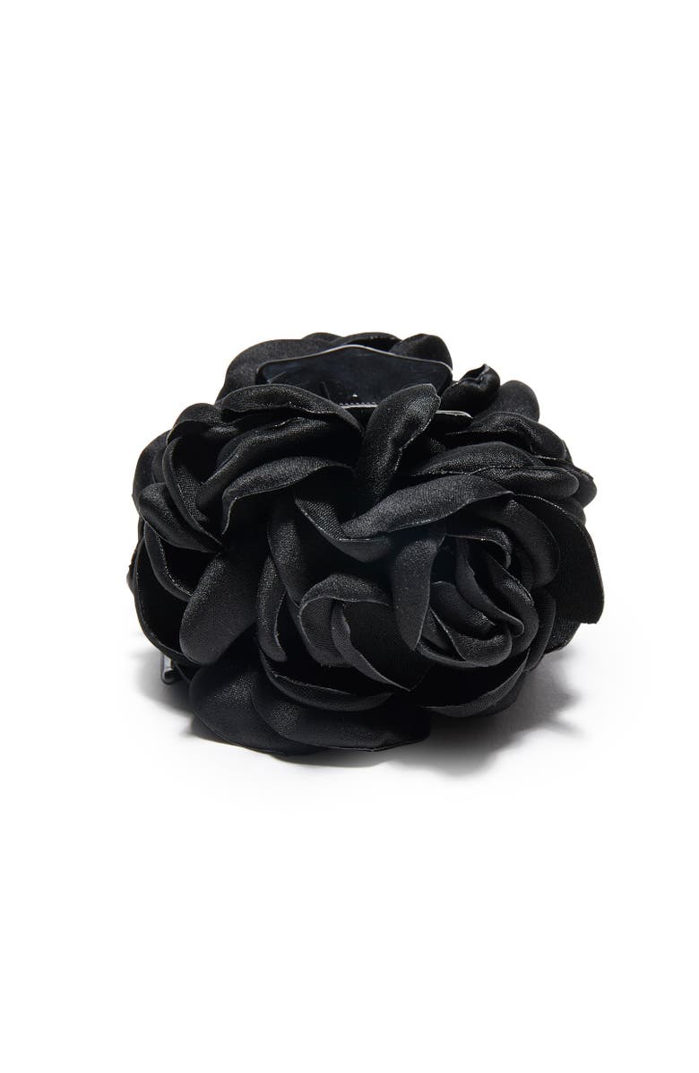 Lele Sadoughi Jet Peony Flower Claw Clip, Main, color, Jet 001