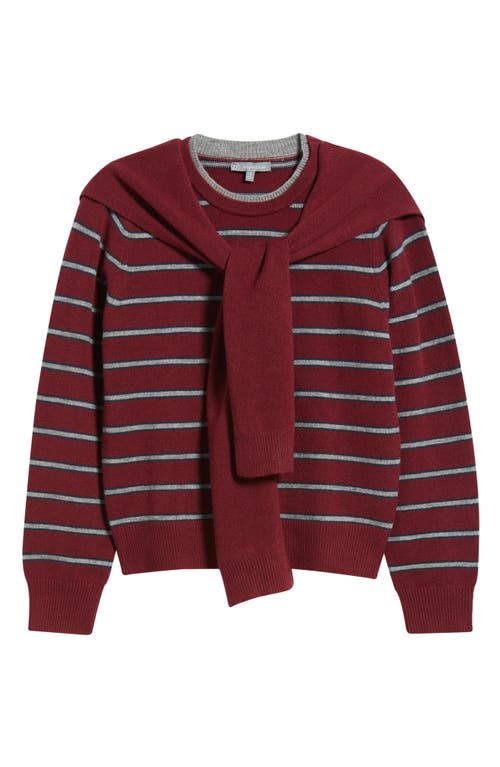 Wit & Wisdom Twofer Tie Sleeve Sweater In Burgundy