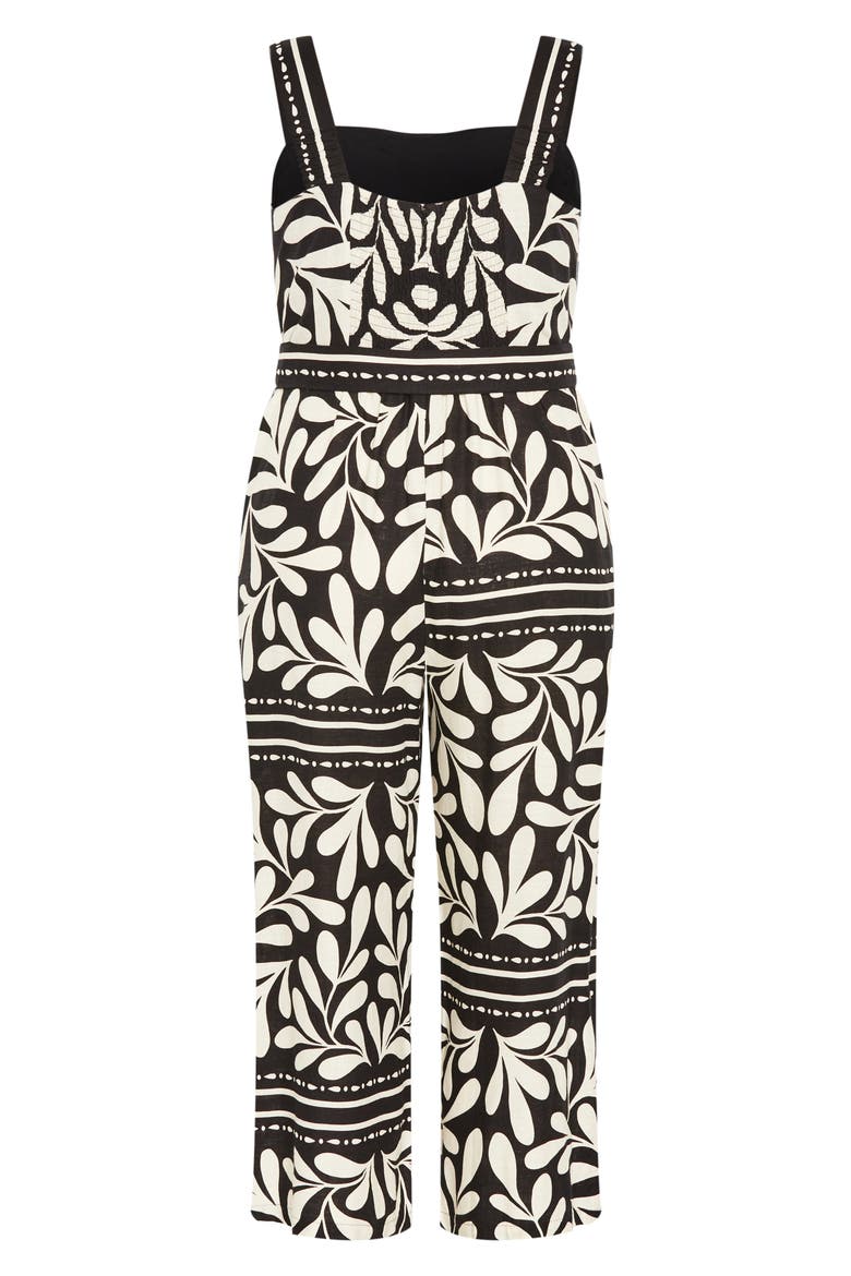 Modern Muse Tile Print Jumpsuit, Alternate, color, BLACK TILE