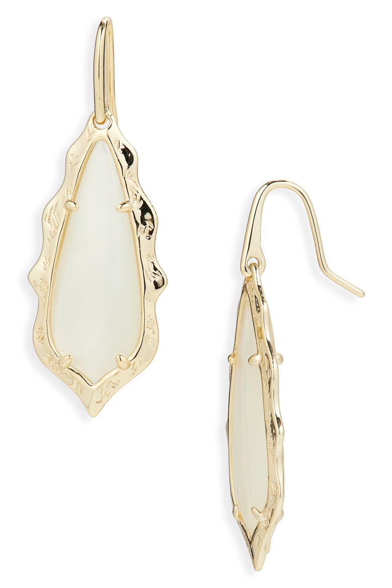 Adriana Scallop Drop Earrings, Main, color, GOLD NATURAL MOTHER OF PEARL