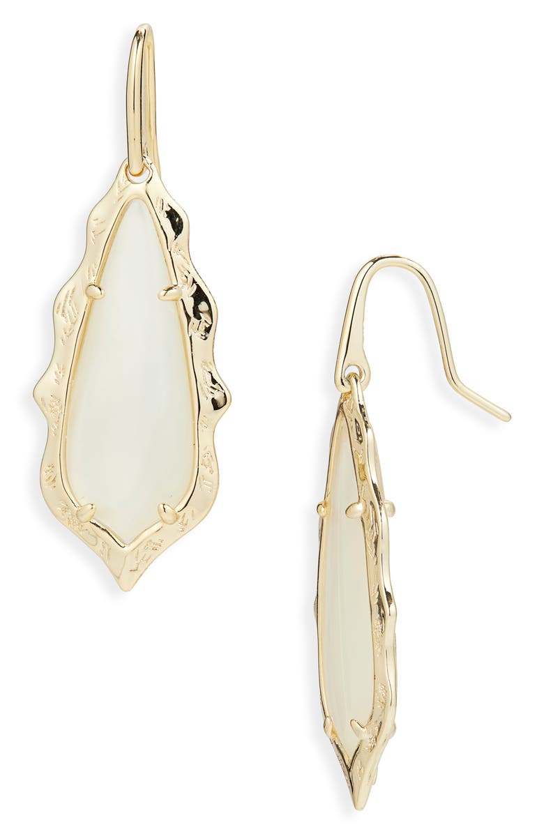 Kendra Scott Adriana Scallop Drop Earrings, Main, color, Gold Natural Mother Of Pearl