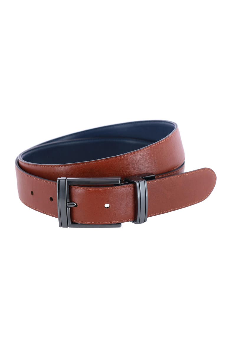Maverick 32mm Reversible Leather Dress Belt, Alternate, color, Navy to Tan