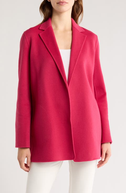 Open Front Wool Blend Blazer (Regular & Petite)