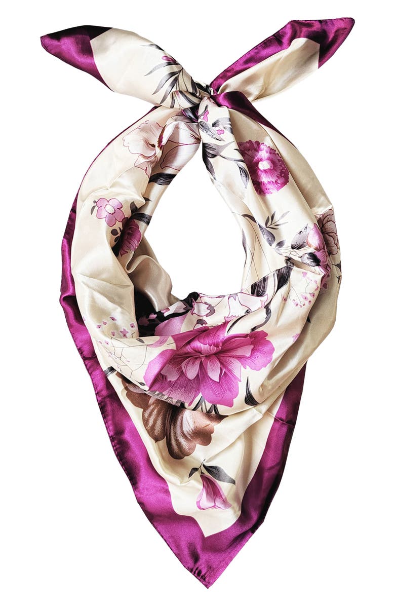Petit Moments Floral Print Square Scarf, Alternate, color, 