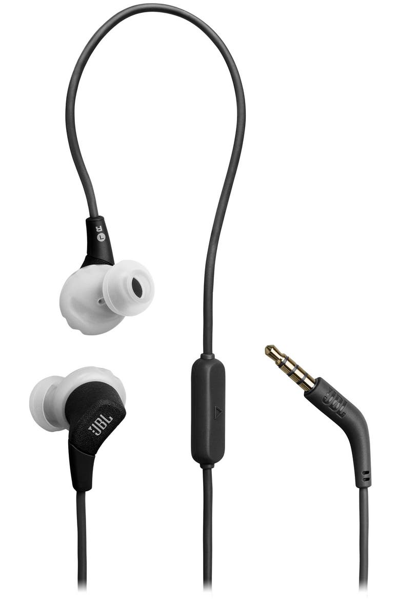 Endurance Run 3 In-Ear 3.5mm Wired Sport Headphones, Main, color, BLACK
