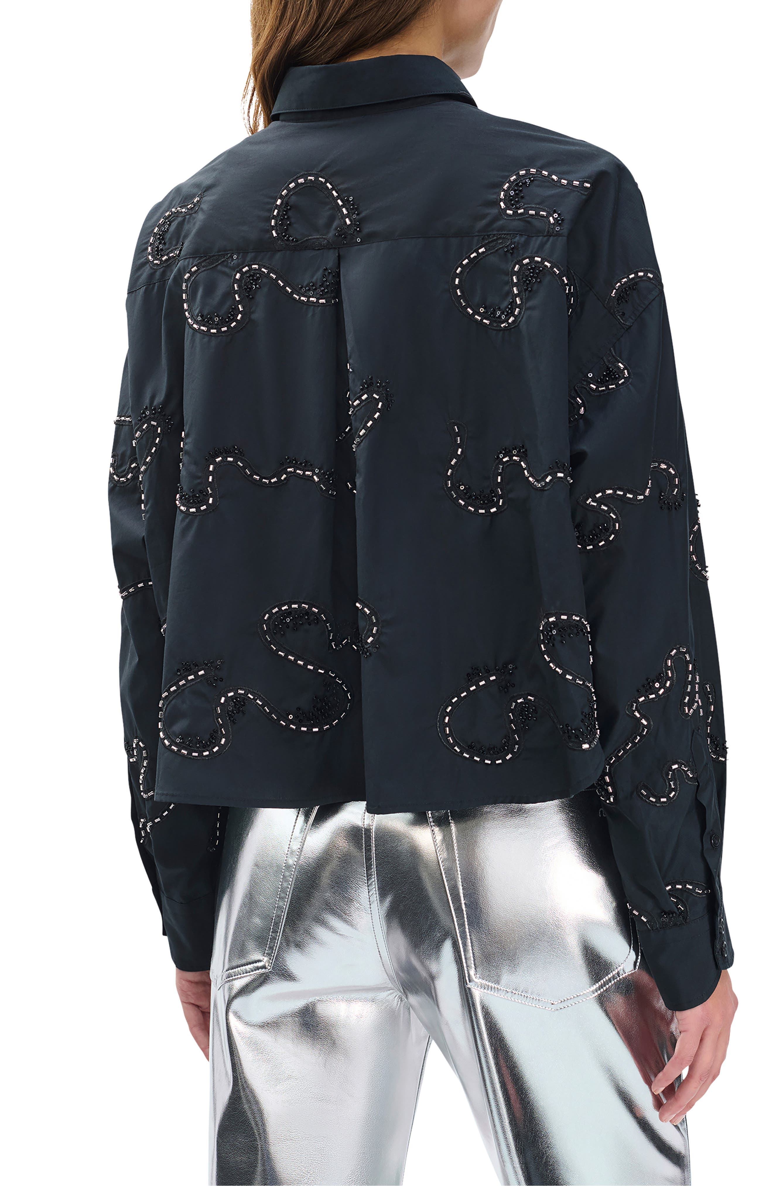 Beatrice Beaded Embroidered Button-Up Shirt - image 2