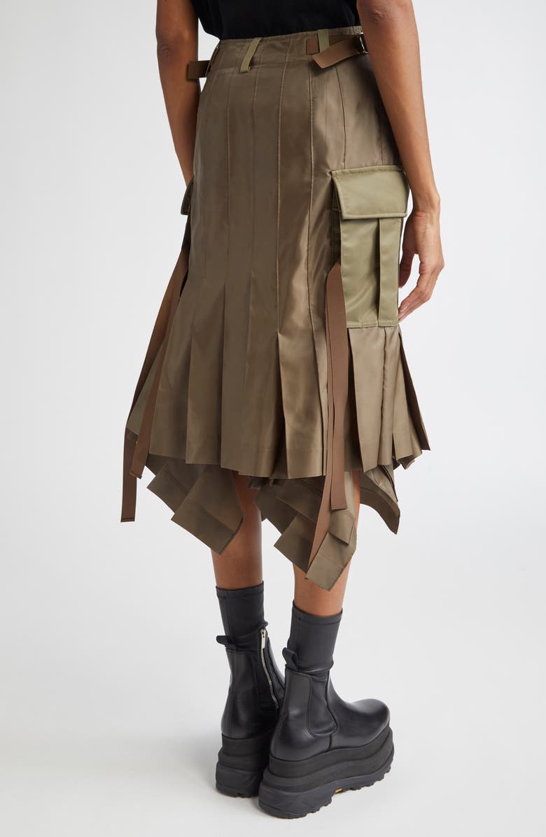 Sacai Pintuck Nylon Twill Cargo Skirt, Alternate, color, 
