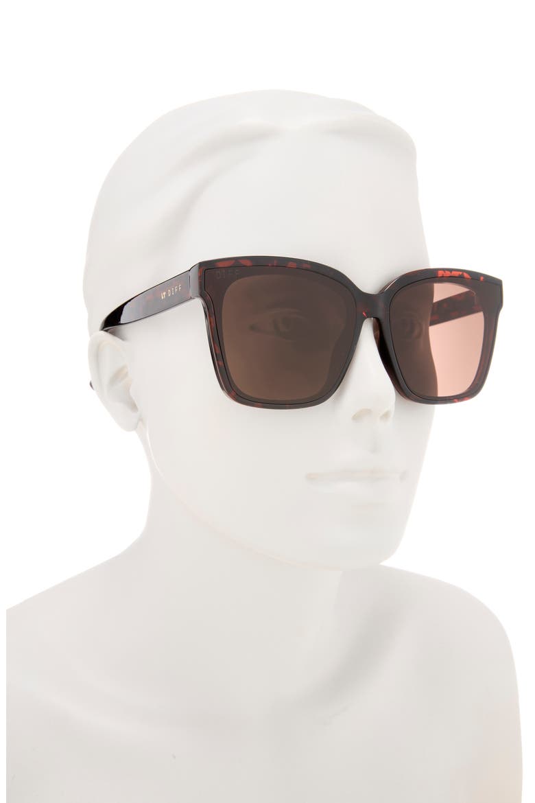 Madison 63mm Square Sunglasses, Alternate, color, DARK TORTOISE BROWN