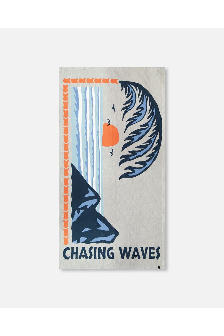 Graphic Beach Towel, Main, color, Gray