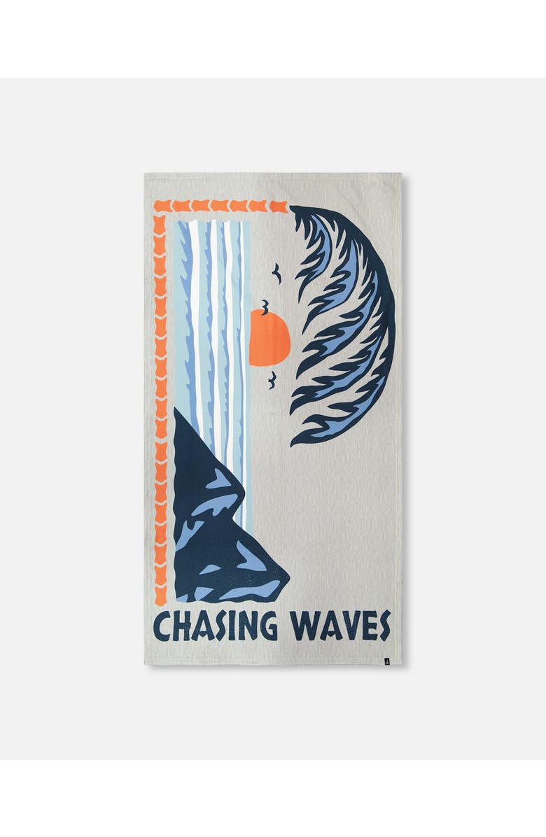 Deux par Deux Graphic Beach Towel, Main, color, Gray