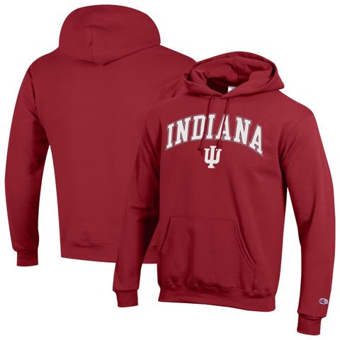 Men's Champion  Crimson Indiana Hoosiers Arched Logo Fleece Pullover Hoodie