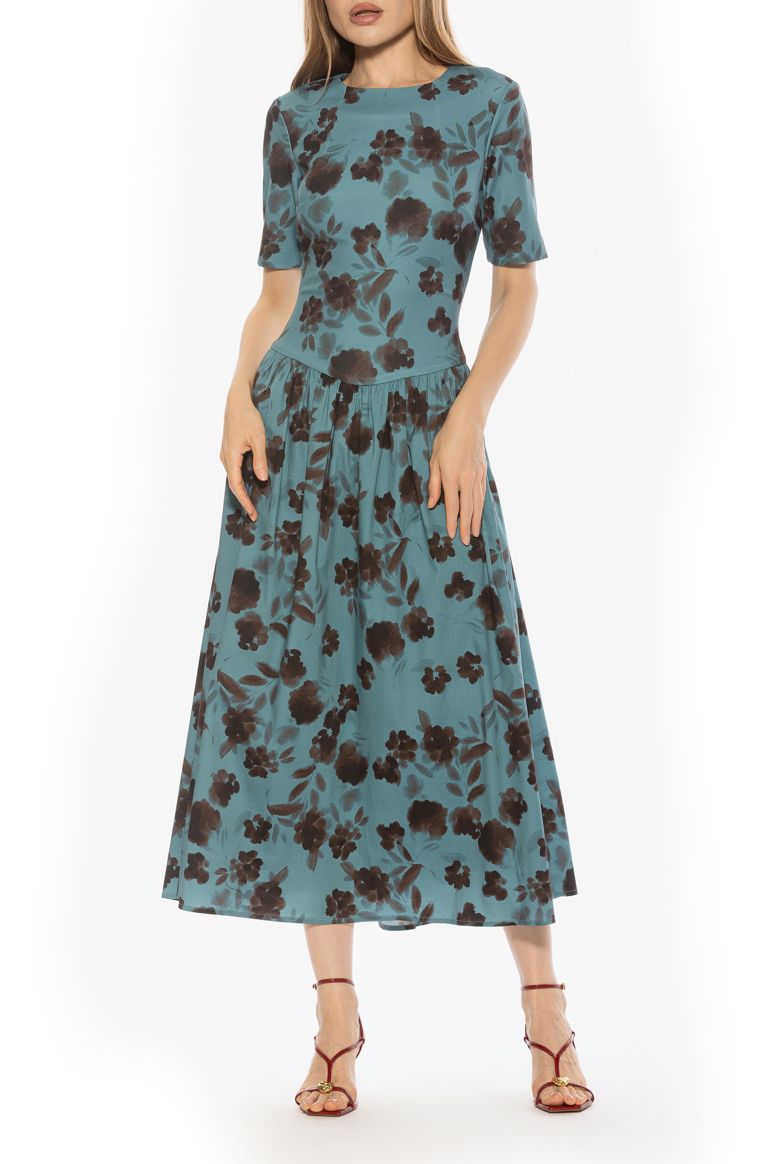 Alexia Admor Rowan Crewneck Midi Dress