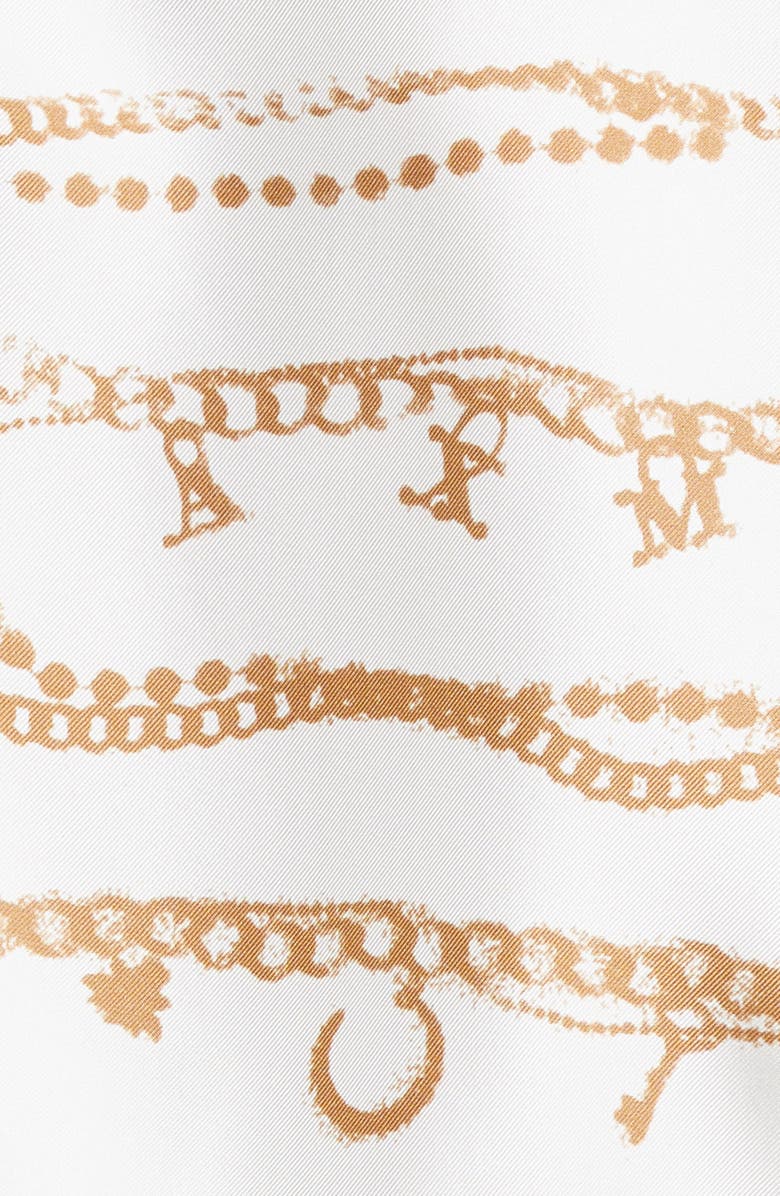 Max Mara Calenda Logo Jewelry Print Silk Blouse, Alternate, color, 